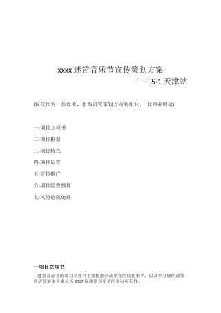 迷笛音乐节策划案