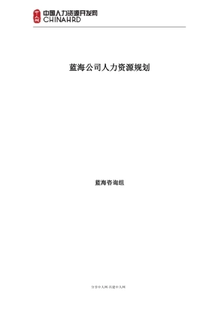 某大型公司人力资源规划模板