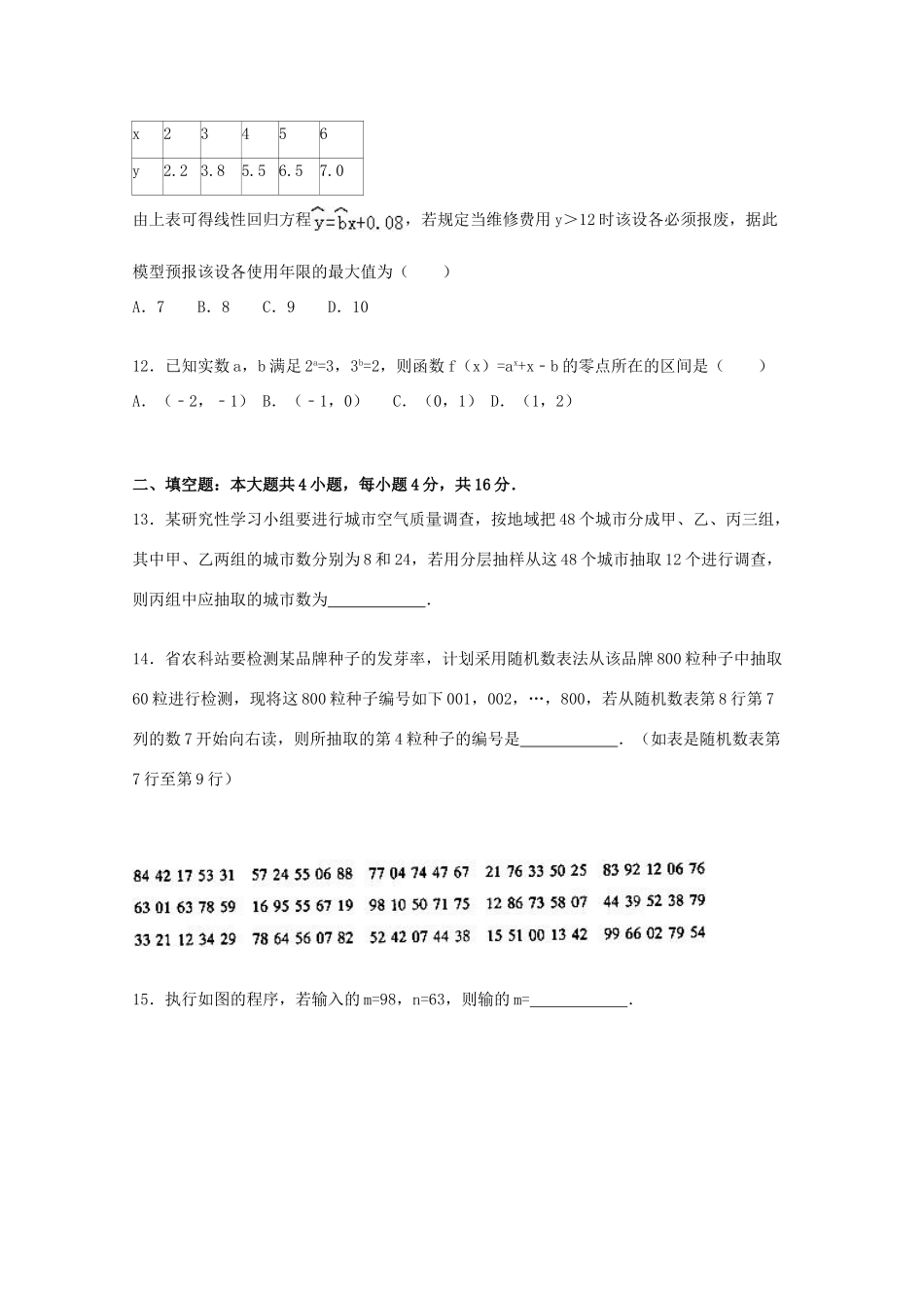 山西省太原市高一数学上学期期末试卷（含解析）-人教版高一全册数学试题_第3页
