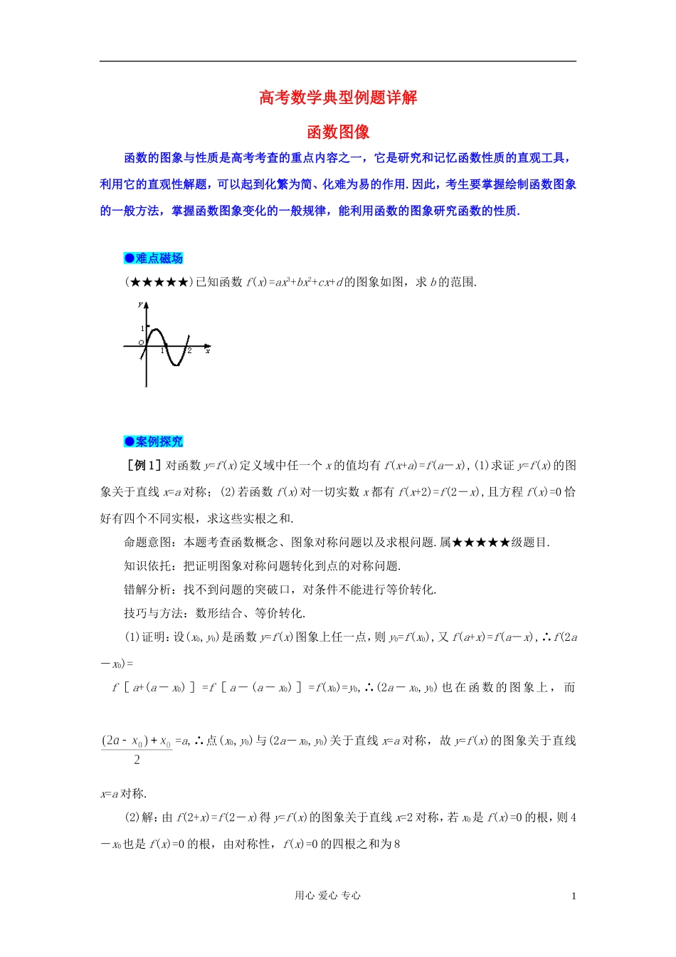湖北省黄冈中学高考数学 典型例题10 函数图象_第1页