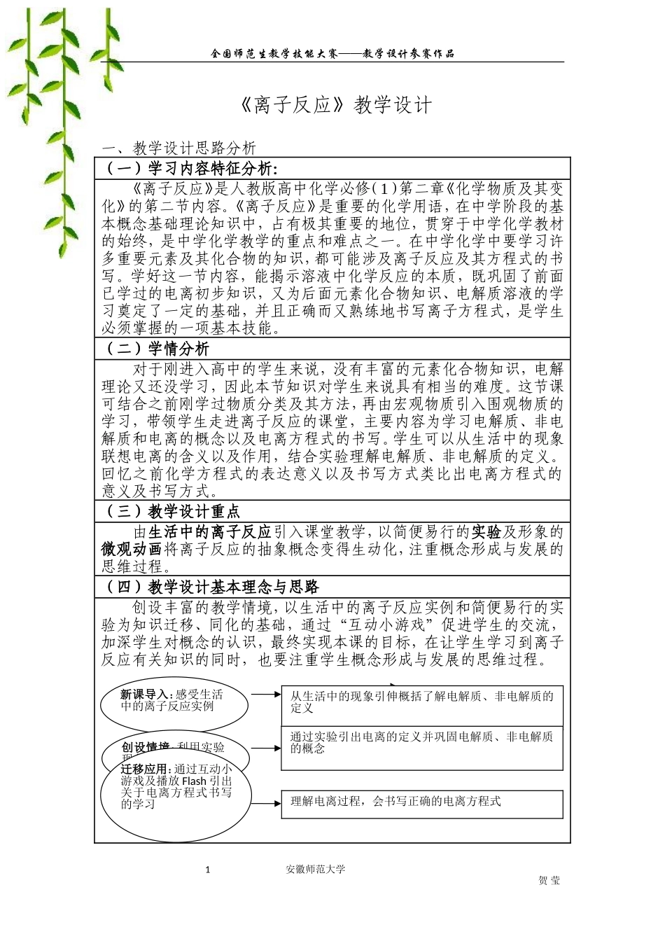 离子反应教学设计参赛作品(贺莹)_第2页