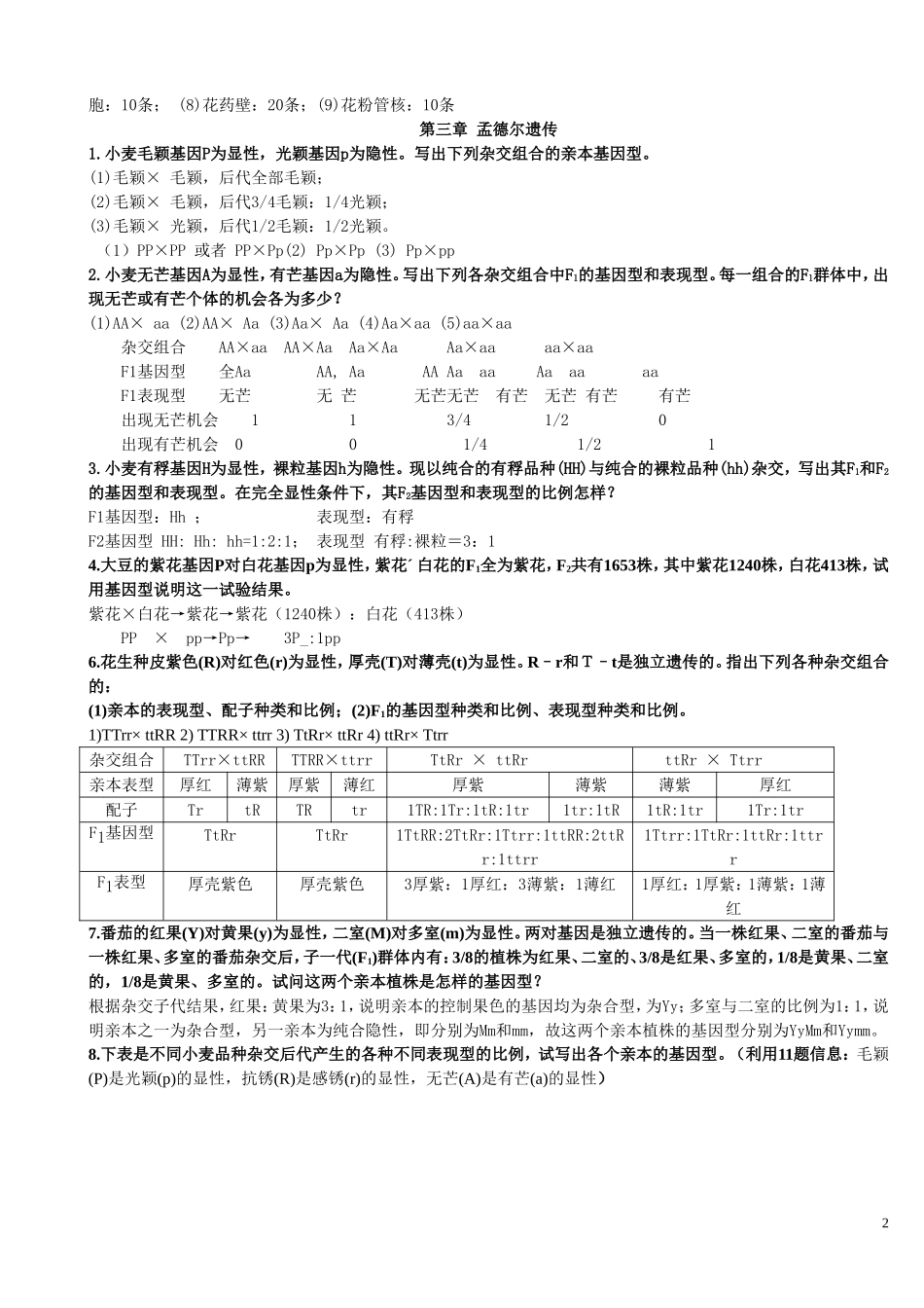 刘庆昌版遗传学答案_第2页