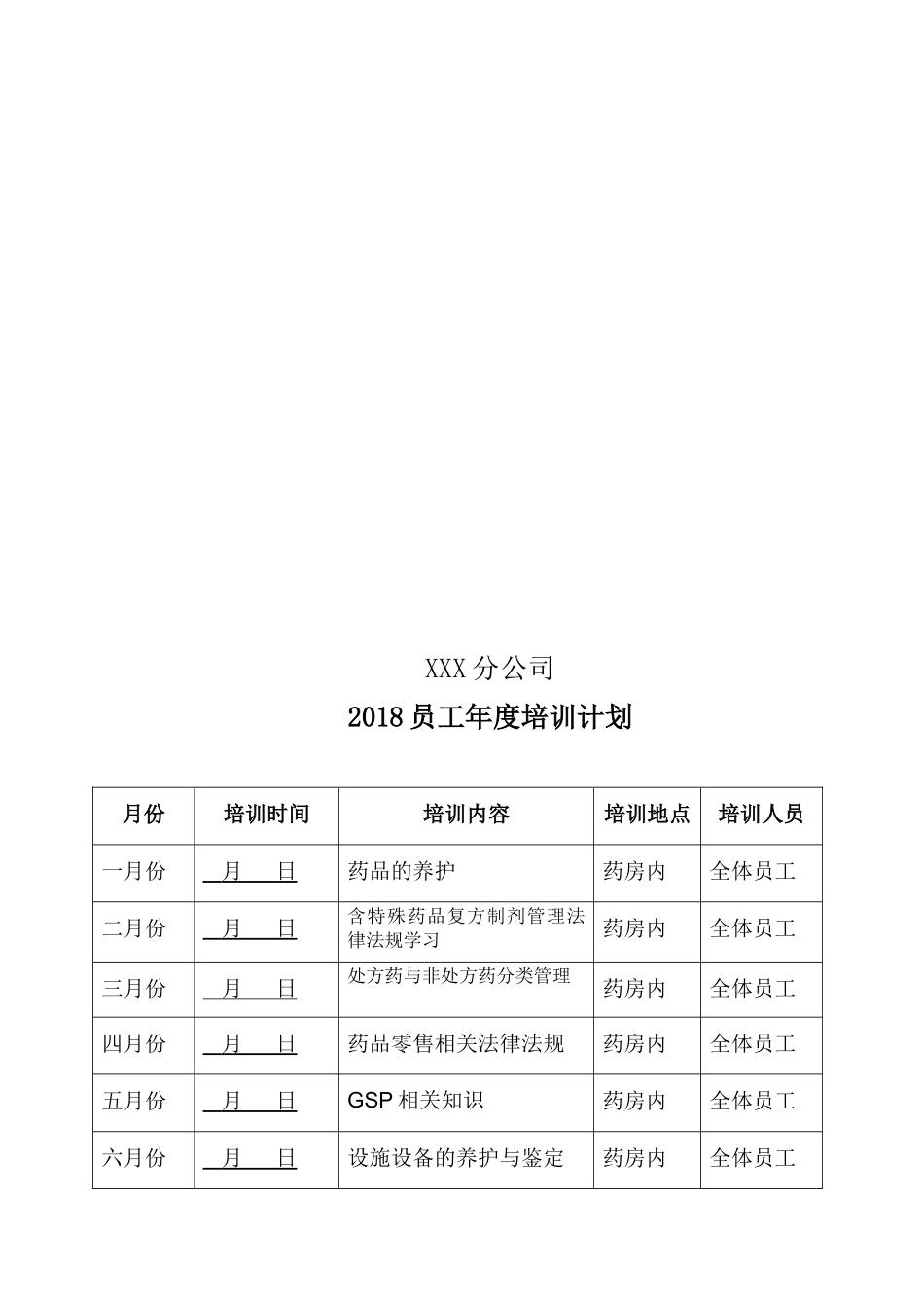 零售药店2018年年度培训计划_第3页