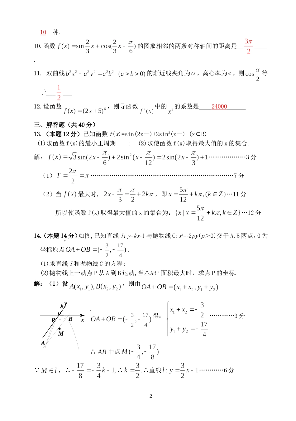 江苏省南京12中高三数学考前练习_第2页