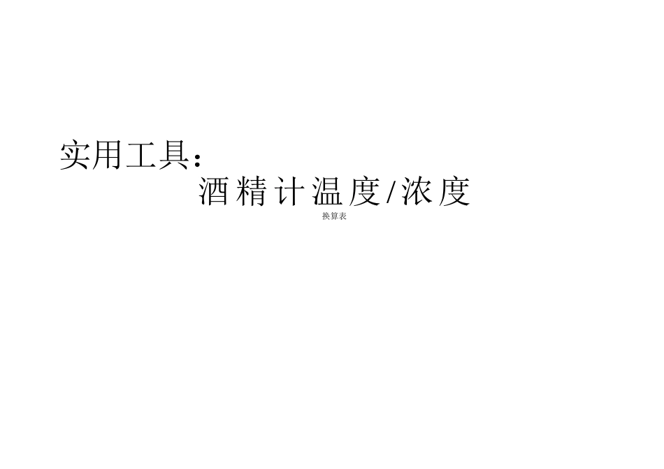 酒精浓度温度换算表_第1页