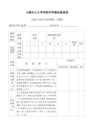 开学工作检查表