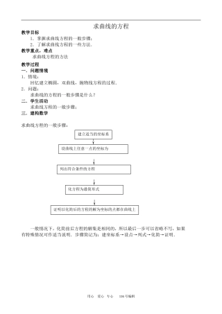 数学苏教版选修2-1求曲线的方程