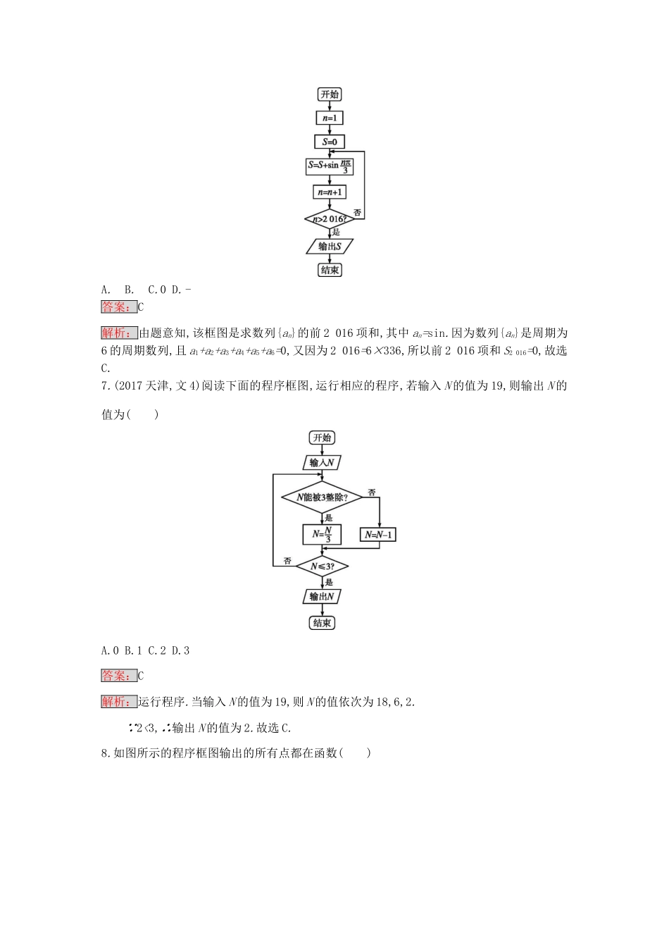 天津市高考数学二轮复习 专题能力训练4 算法与推理 文-人教版高三全册数学试题_第3页