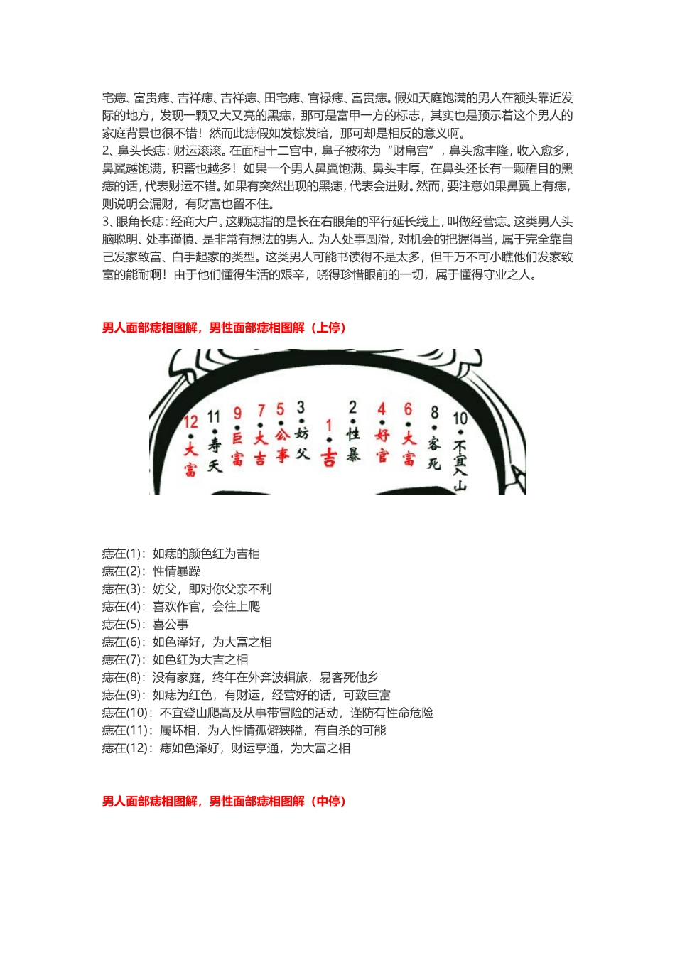 男人面部痣相图解-男性面部痣相图解_第2页