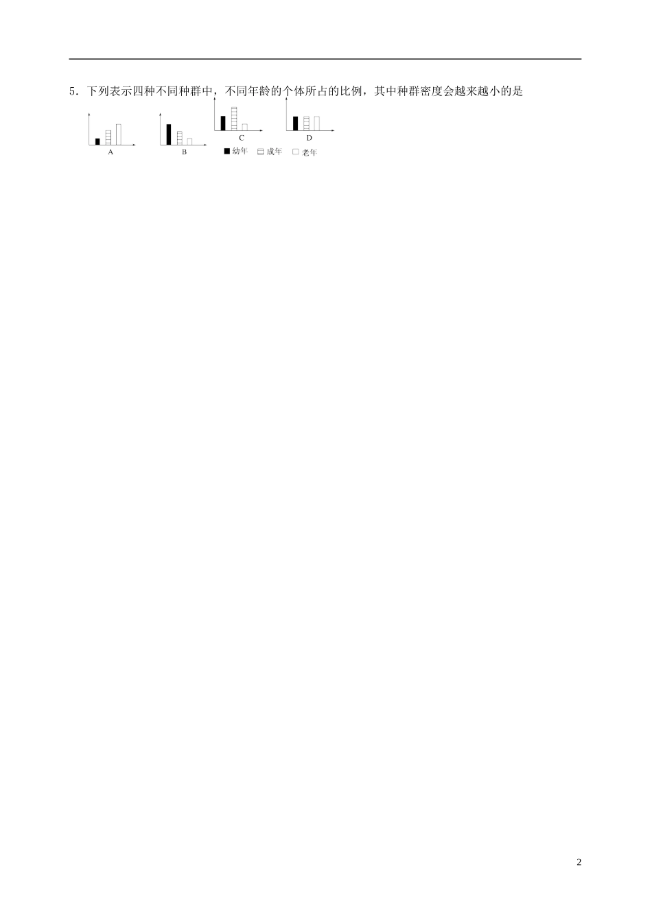 江苏省如东县马塘中学高二生物 4.1 种群的特征（1）导学案 苏教版_第2页