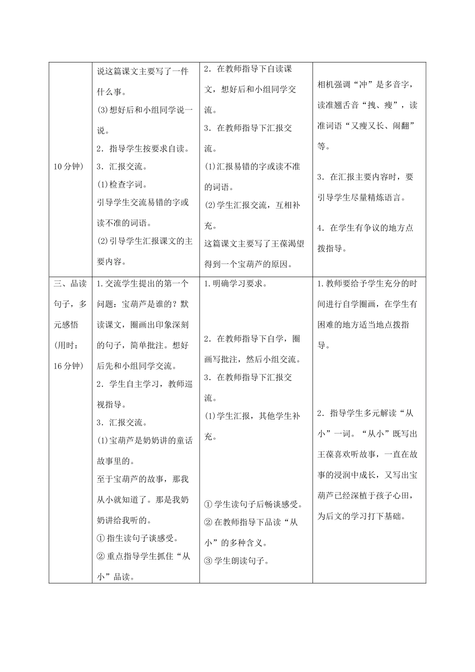 四年级语文下册 第八单元 25 宝葫芦的秘密（节选）教案 新人教版-新人教版小学四年级下册语文教案_第2页