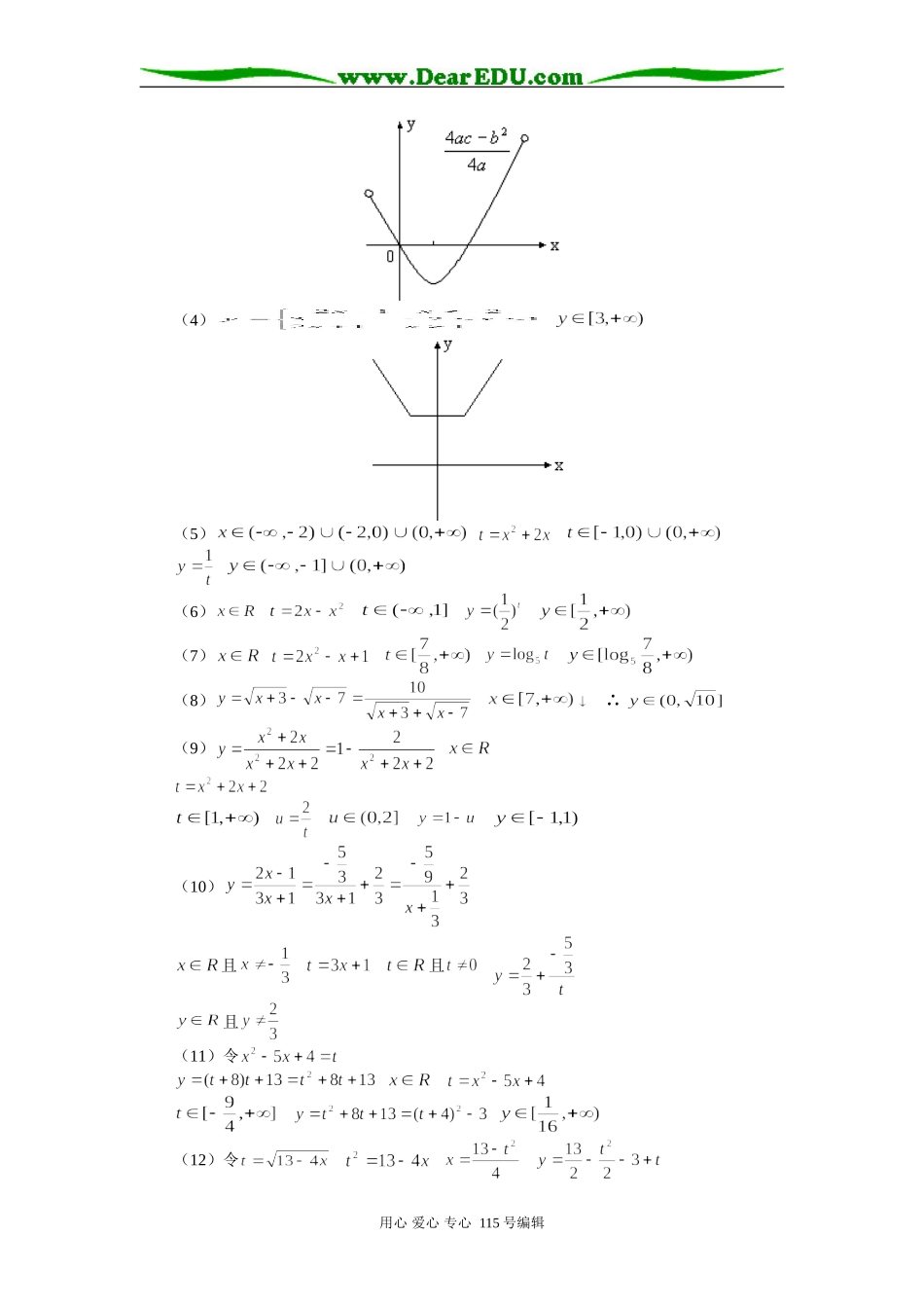 人教版高三数学理科值域例题解析_第2页