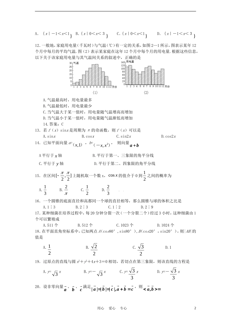 河北省普通高中高二数学学业水平考试模拟试卷03_第2页