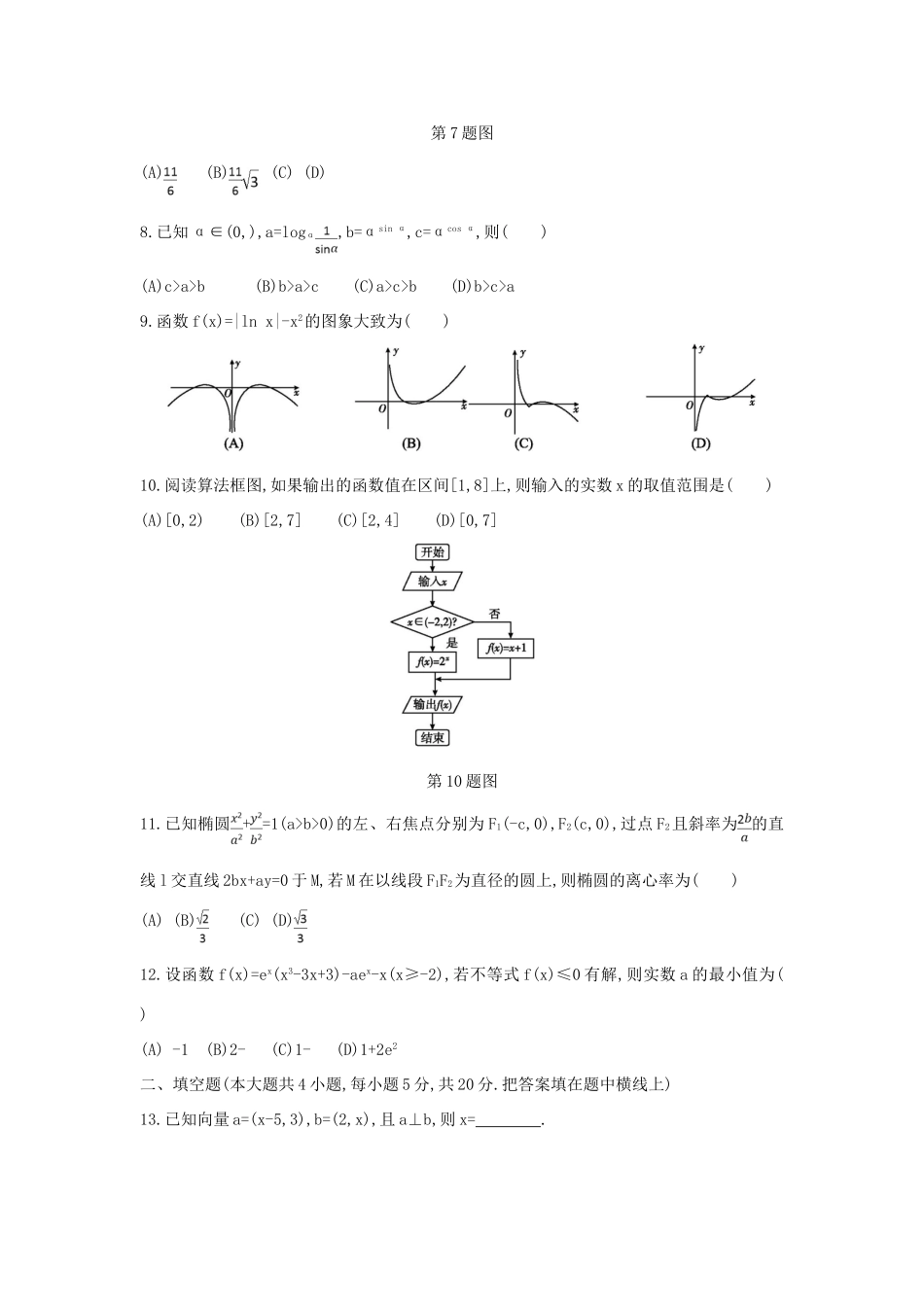 广西钦州市钦州港经济技术开发区高三数学下学期期中试题 文-人教版高三全册数学试题_第2页