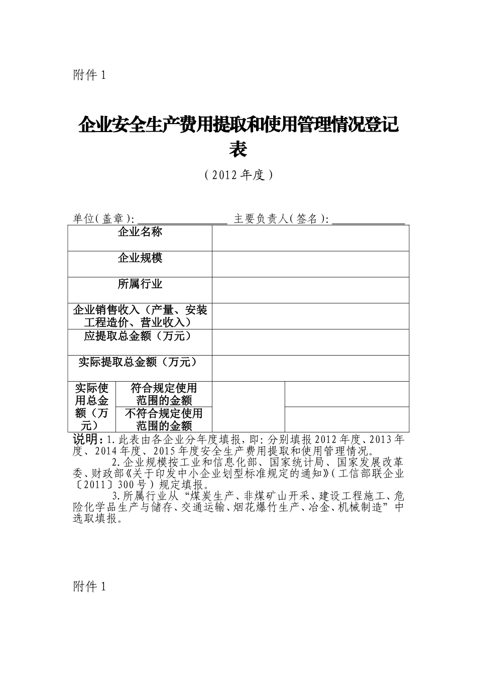 企业安全生产费用提取和使用管理情况登记表_第2页