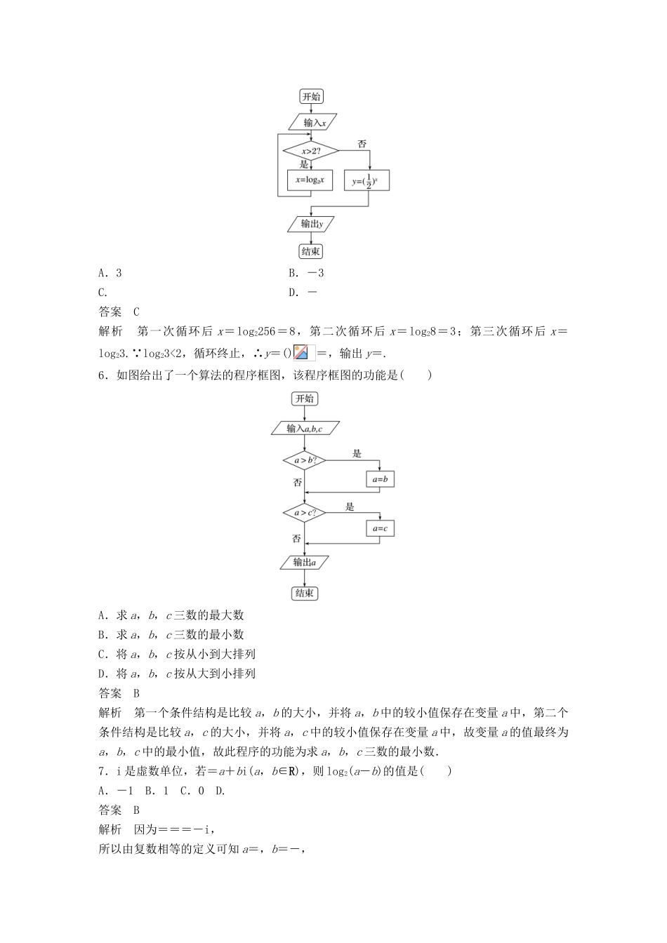 新（全国甲卷）高考数学三轮增分练 高考小题分项练15 算法与复数 理-人教版高三全册数学试题_第2页