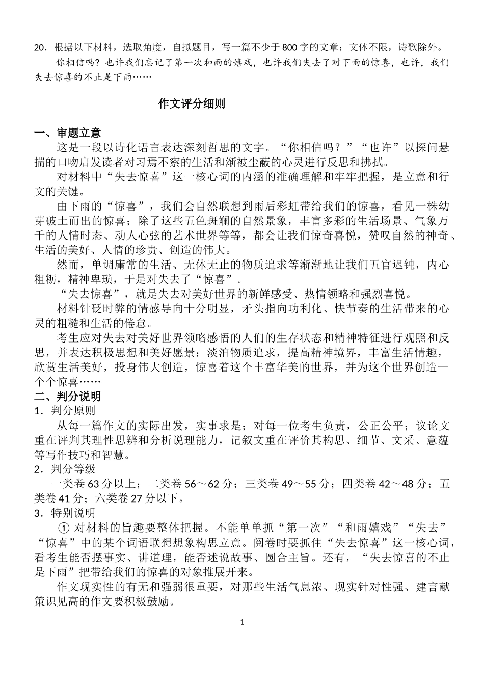 南京市2018届高三期中学情调研语文作文范文三篇_第1页