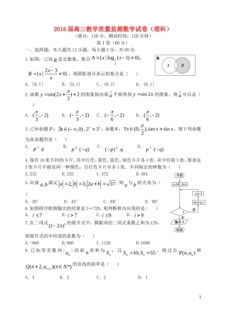 河北省五校高三数学教学质量监测试卷 理-人教版高三全册数学试题
