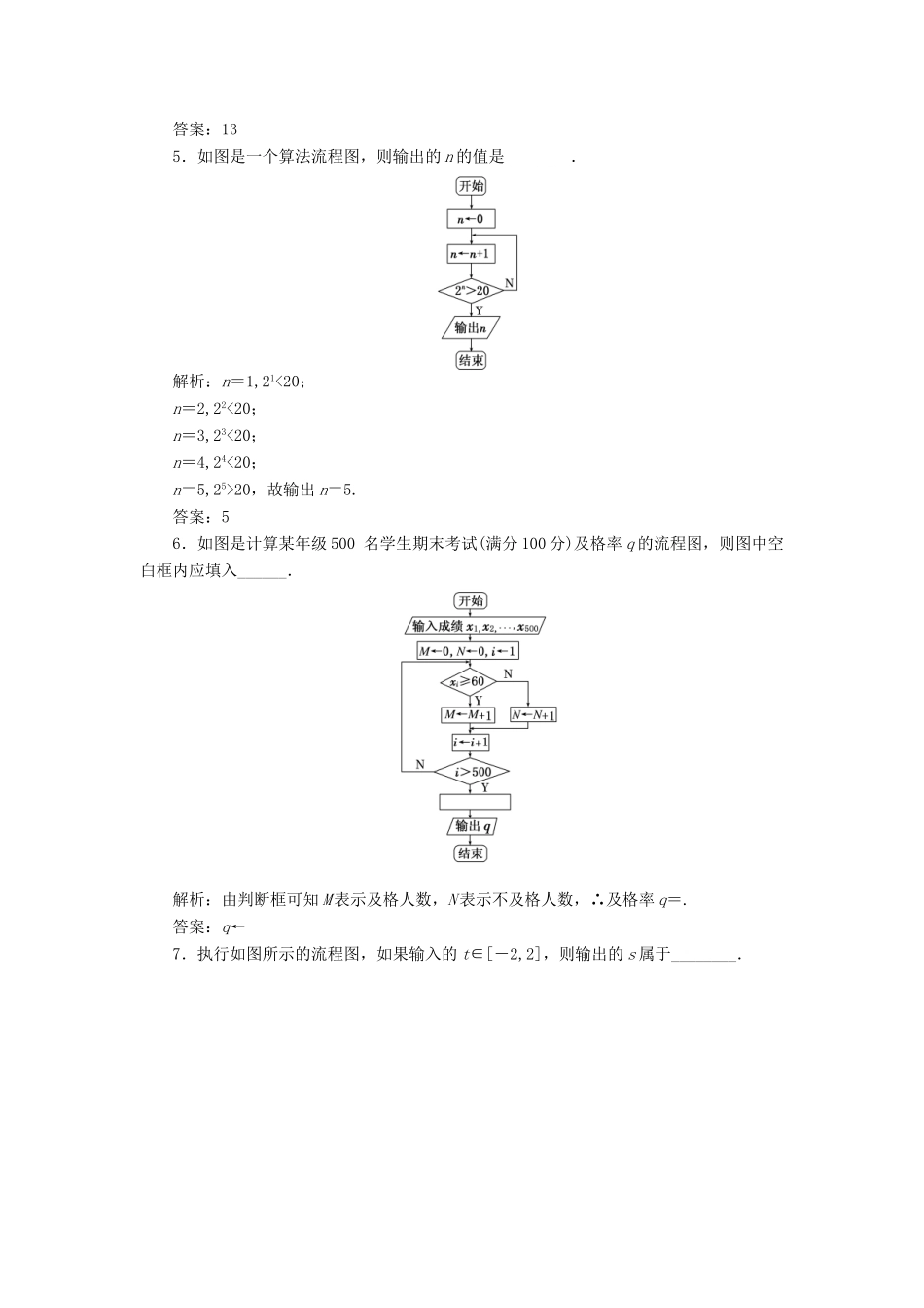 高中数学 回扣验收特训（一）算法初步 苏教版必修3-苏教版高一必修3数学试题_第2页
