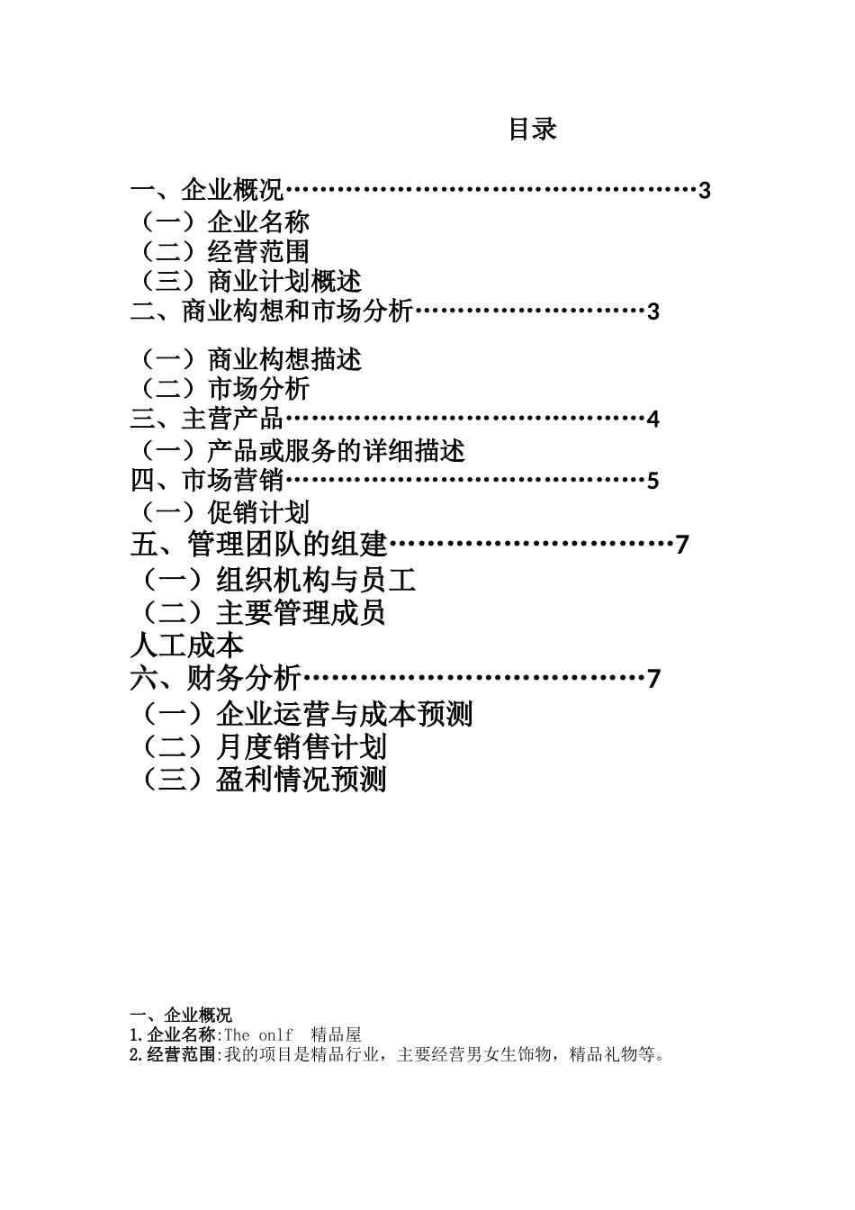 精品店创业计划书_第2页
