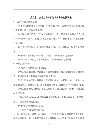 劳动力安排计划劳务分包情况表