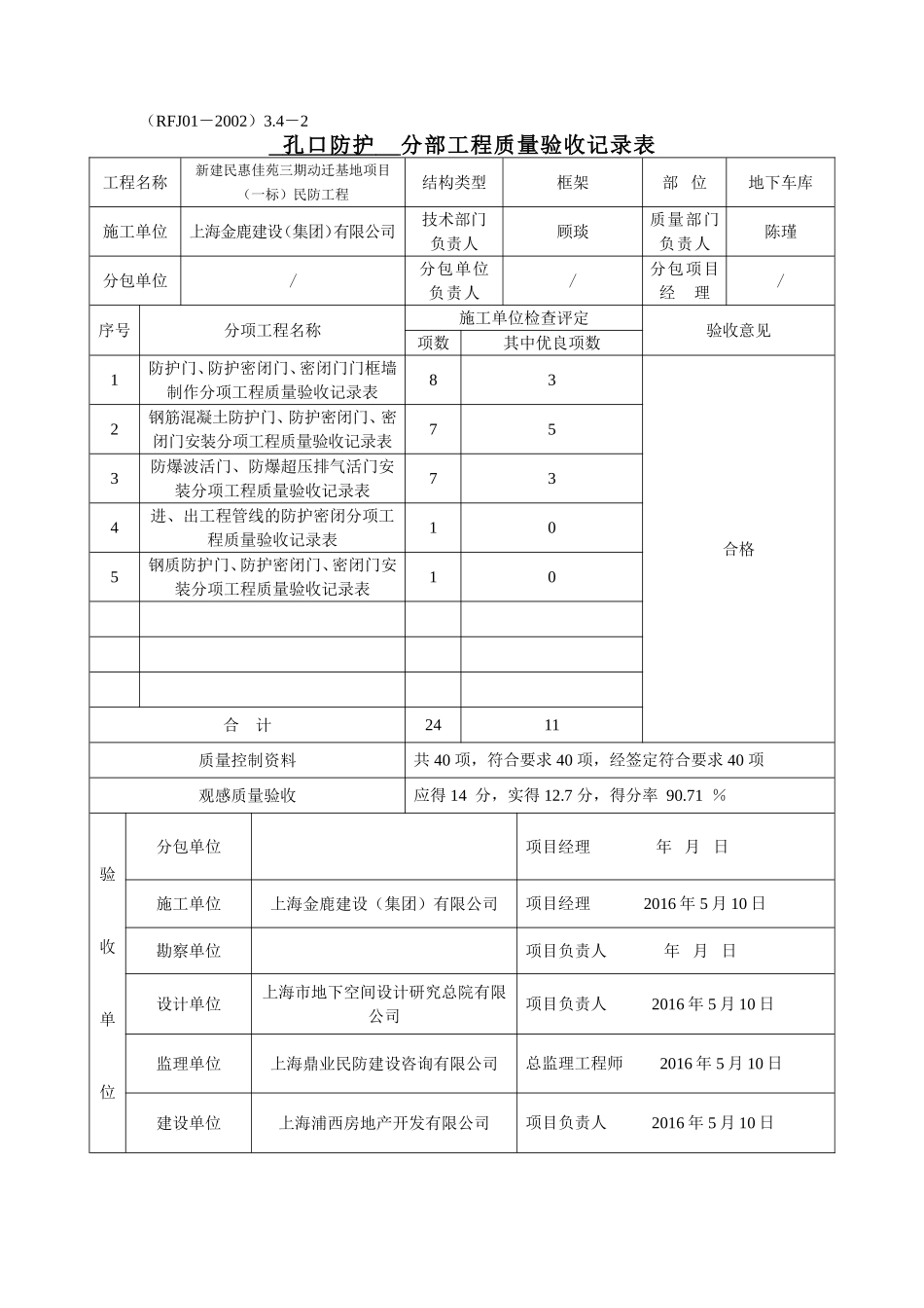人防分部工程质量验收记录表_第3页
