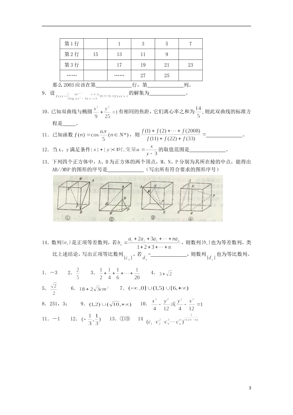 江苏省宿迁市剑桥国际学校高三数学午练（38）（苏教版）_第3页