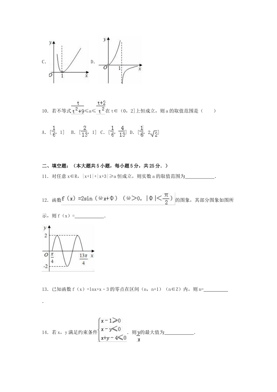 山东省潍坊市昌乐二中高三数学上学期期中模拟试卷 理（含解析）-人教版高三全册数学试题_第3页