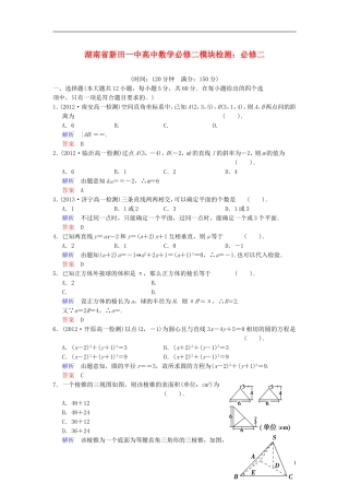 湖南省新田一中高中数学 模块检测 新人教A版必修2