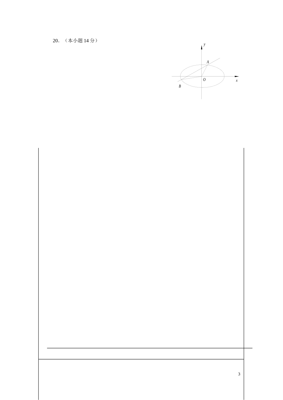 广东省08届高三文科数学高考模拟试题（一）答卷_第3页