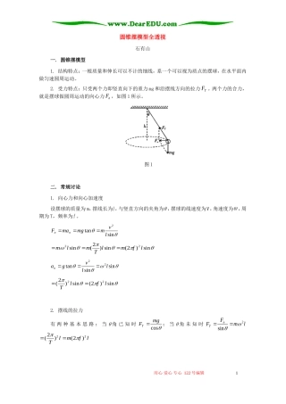 圆锥摆模型全透视 专题辅导 不分版本