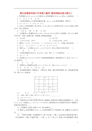 浙江省富阳市场口中学高三数学 数列的综合复习练习1