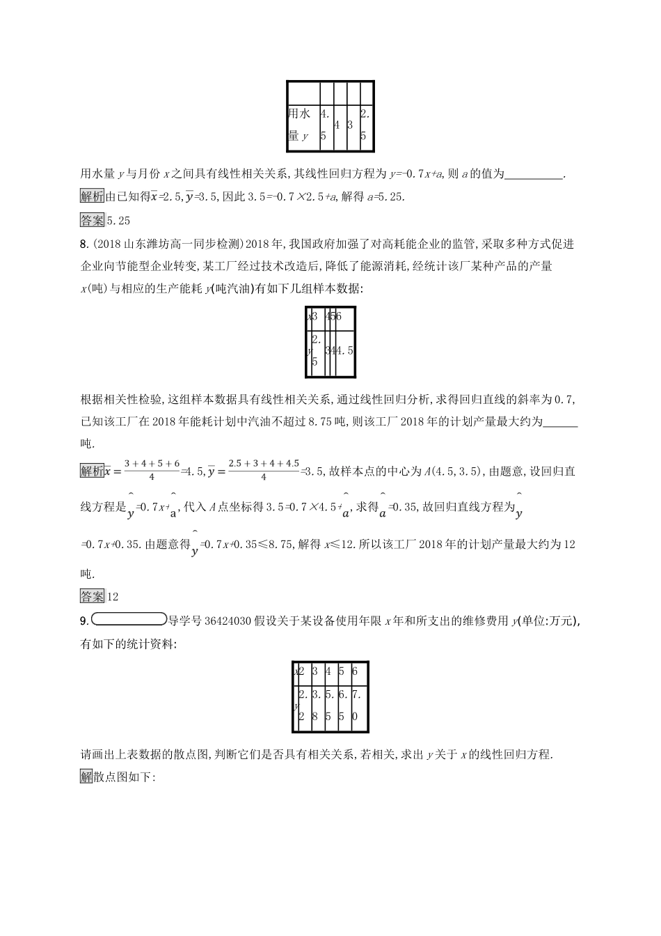 高中数学 第一章 统计 1.8 最小二乘估计练习 北师大版必修3-北师大版高一必修3数学试题_第3页