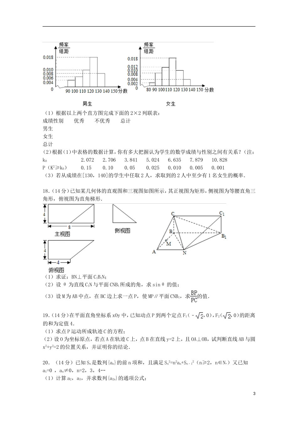 广东省汕头市高考数学一模试卷 理（含解析）-人教版高三全册数学试题_第3页