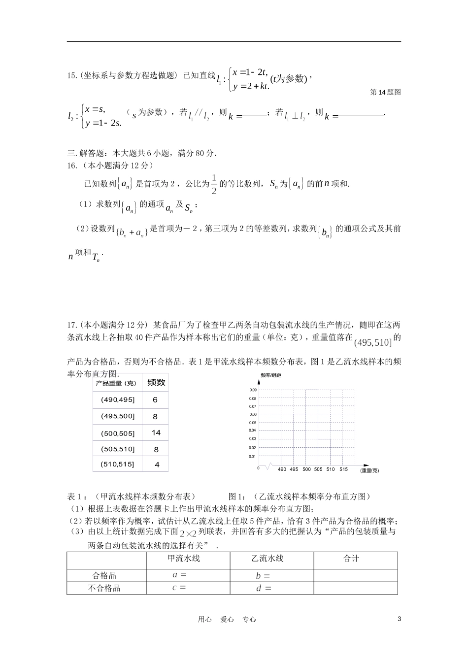 广东省汕头市六都中学10-11学年高三数学下学期第二学段考试 理【会员独享】_第3页