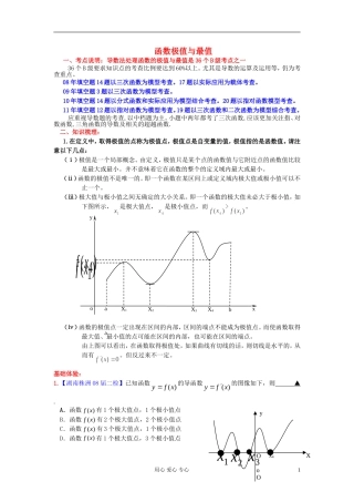 高考数学一轮复习 极值最值知识梳理2 苏教版