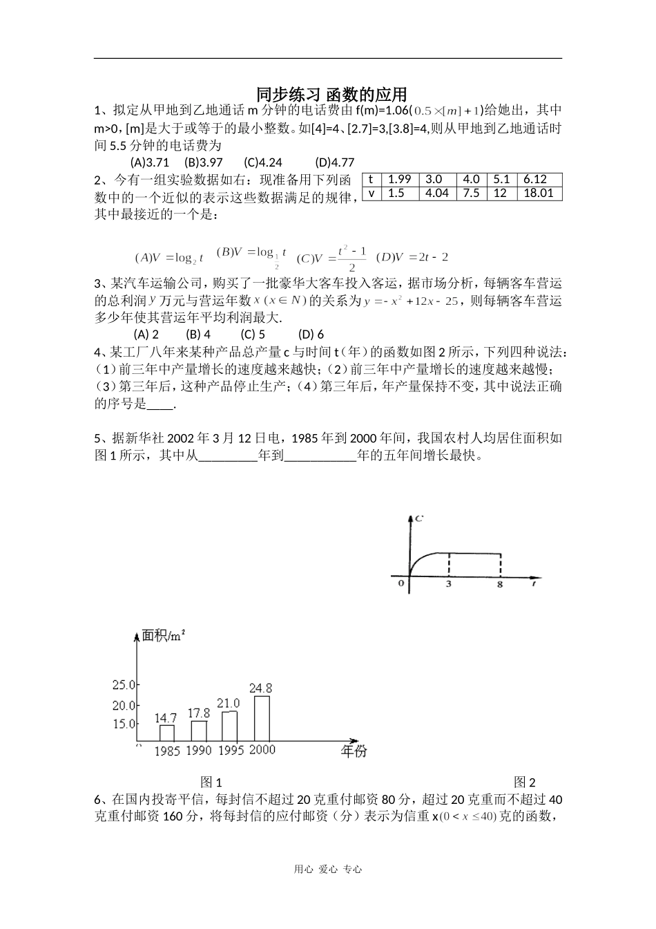 高中数学专练：函数的应用_第1页
