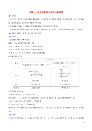 高考数学一轮复习 第三篇 导数及其应用 专题3.2 利用导数研究函数的单调性练习（含解析）-人教版高三全册数学试题
