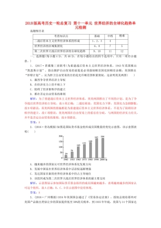 高考历史一轮总复习 第十一单元 世界经济的全球化趋势单元检测-人教版高三全册历史试题