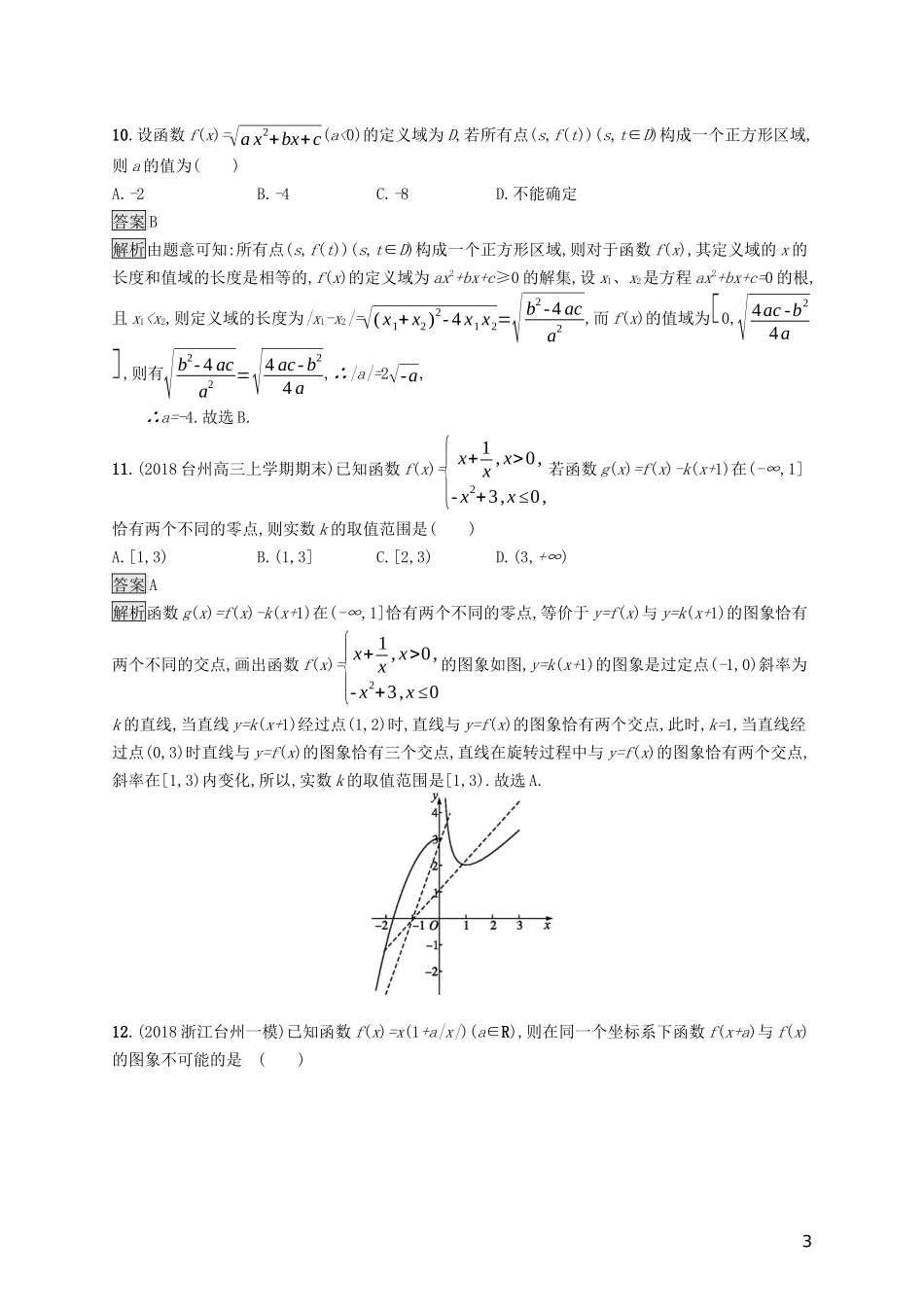 （浙江专用）高考数学大一轮复习 第二章 函数 考点规范练6 幂函数与二次函数-人教版高三全册数学试题_第3页