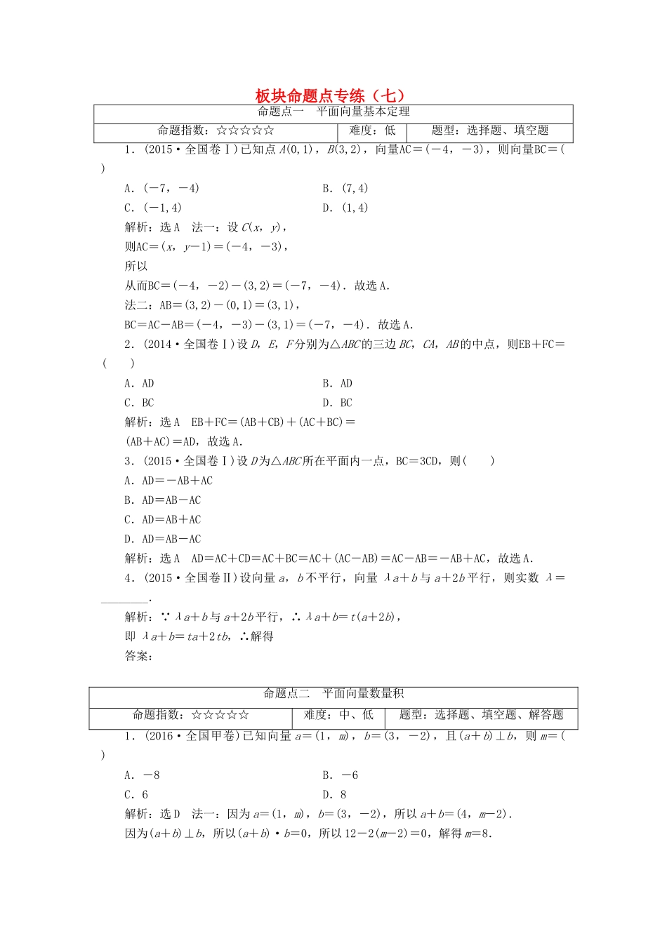 高考数学大一轮复习 板块命题点专练（七）文-人教版高三全册数学试题_第1页