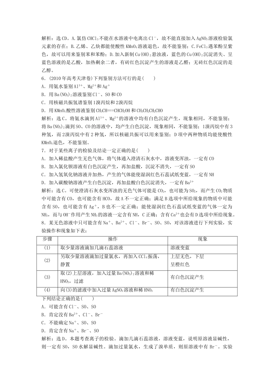 高中化学 主题3 物质的检测综合检测 鲁科版选修6-鲁科版高二选修6化学试题_第2页