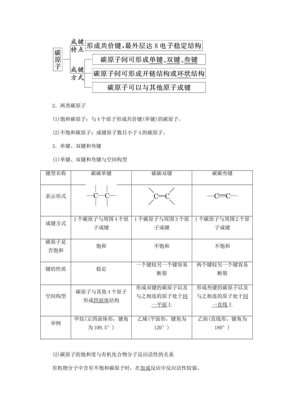 高中化学 第1章 有机化合物的结构与性质 第2节 有机化合物的结构与性质练习（含解析）鲁科版选修5-鲁科版高二选修5化学试题_第2页
