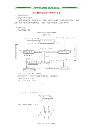 人教版高三数学立几第一章知识小节