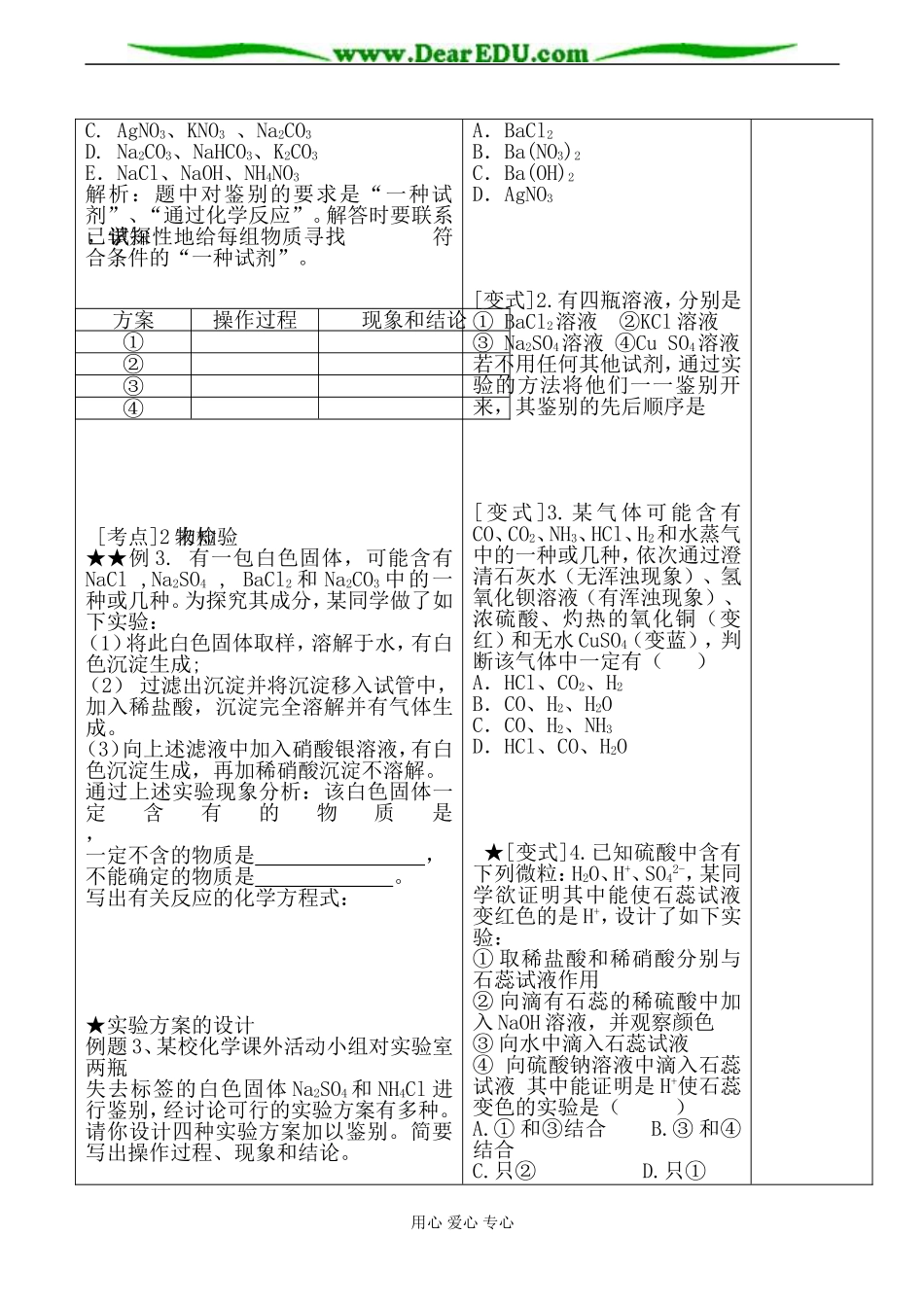 高一化学必修1 常见物质的检验(2)-苏教版_第2页