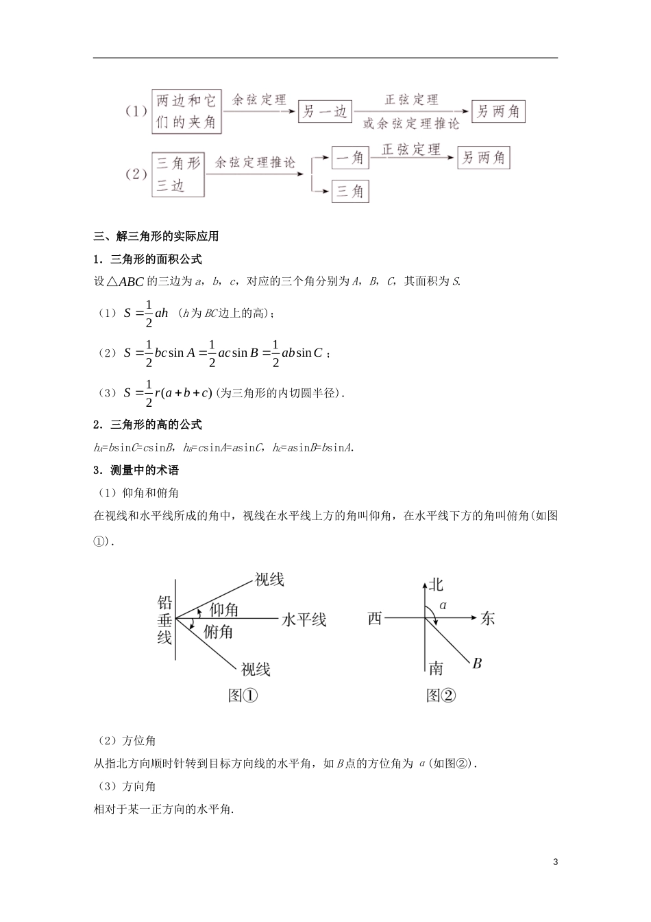 （全国通用）高考数学 考点一遍过 专题17 正、余弦定理及解三角形（含解析）理-人教版高三全册数学试题_第3页