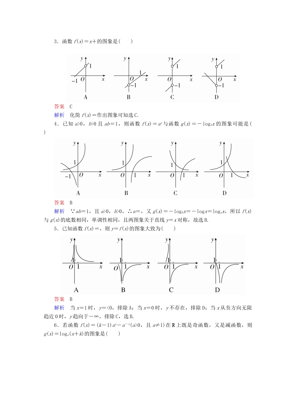 高考数学 考点通关练 第二章 函数、导数及其应用 11 函数的图象试题 理-人教版高三全册数学试题_第2页