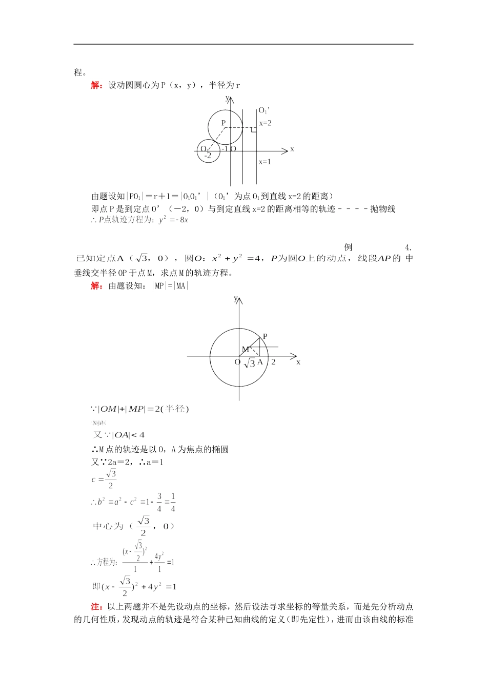 高二数学寒假专题——轨迹问题人教版知识精讲_第2页