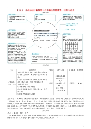 高考数学一轮复习 第十章 计数原理 10.1 分类加法计数原理与分步乘法计数原理、排列与组合练习 理-人教版高三全册数学试题