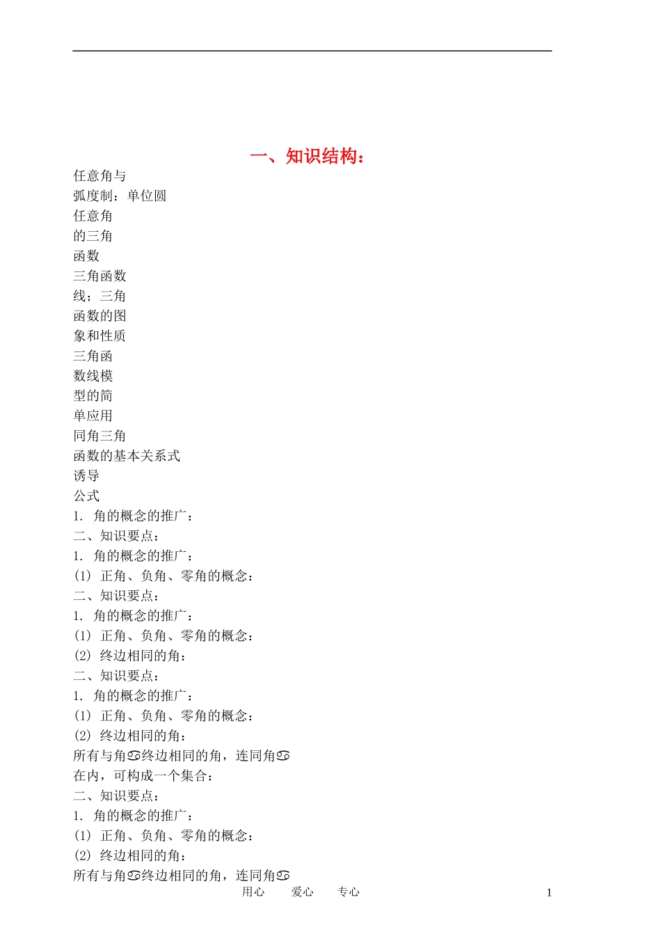 高中数学 第中章三角函数复习(中) 新人教A版必修4_第1页